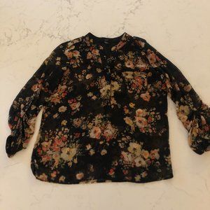 Forever 21 Sheer Floral Flowy Top